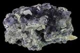 Purple Cuboctahedral Fluorite Crystals on Quartz - China #146956-3